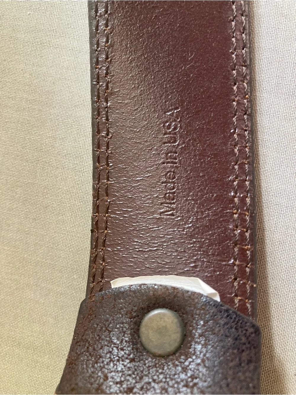 Johnston & Murphy Men's 38 Dark Brown Suede Belt - Contrast Stitch USA